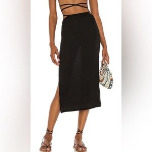 NWT WeWoreWhat Black Cutout Jersey Knit Midi Skirt - Medium